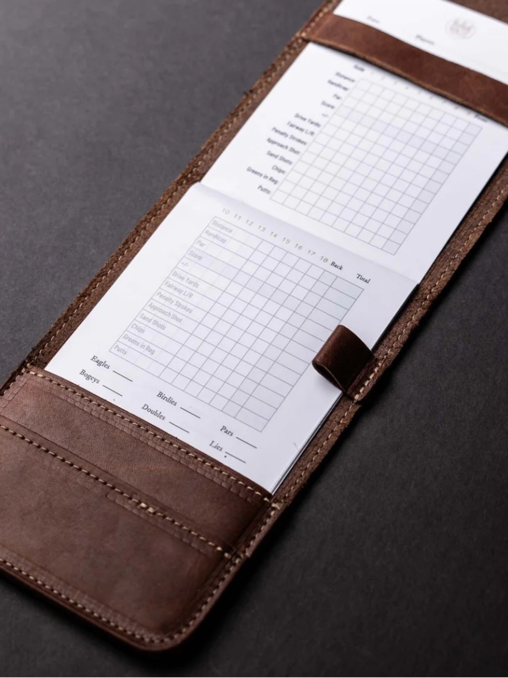 Holtz Leather Co. Fine Leather Golf Scotecard Holder Logbook - Picture 10 of 14
